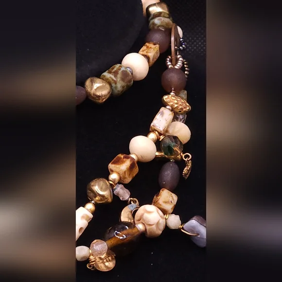 Unique Handcrafted Beaded Boho Tassel Necklace With Charms And Skull Beads - Picture 7 of 7